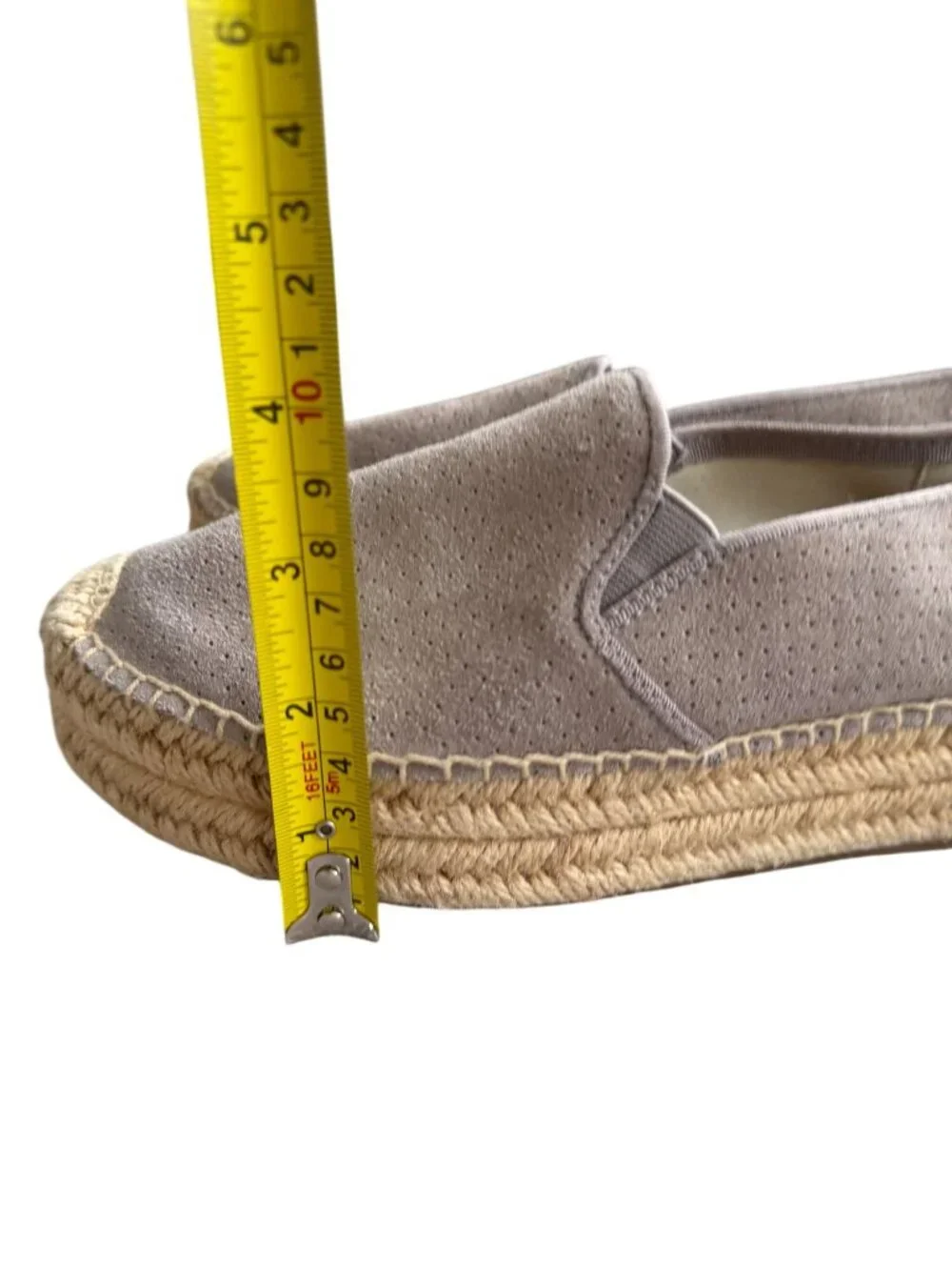 SOLUDOS Taupe Platform Espadrilles Flats Size 6.5